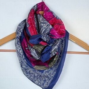 100% Silk Scarf Hand Dyed 29" X 29" Watercolor   Lightweight  Breathable Luxury